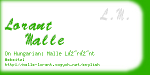 lorant malle business card